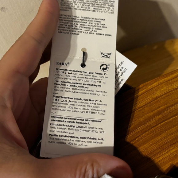 Zara taupe beige real suede leather buckled flat slip-on sandals NWT - Picture 7 of 11